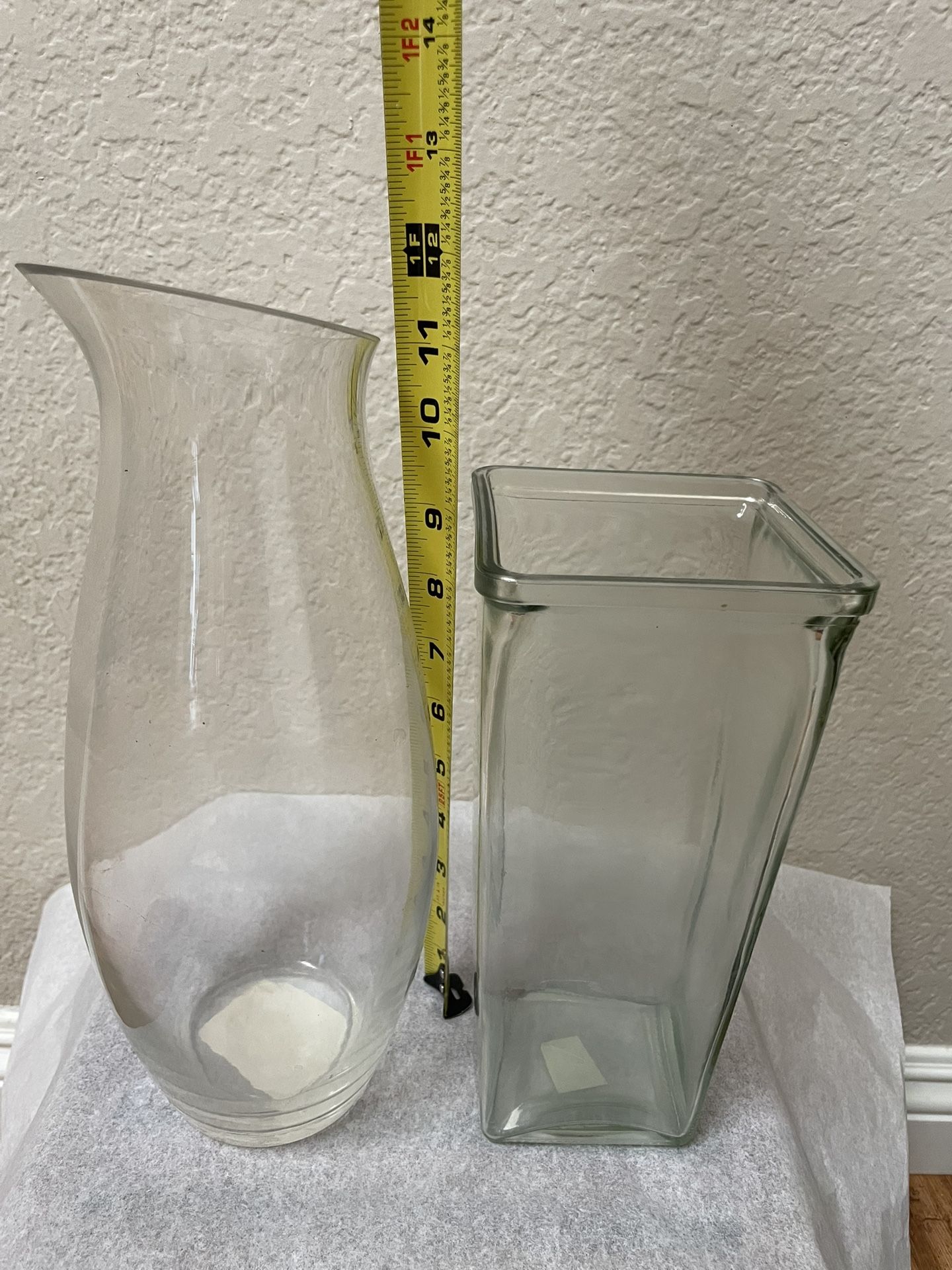 Two Glass Flower Vases