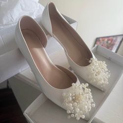 brand new white flat shoes wedding shoes