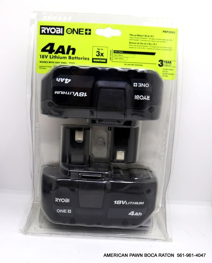 Ryobi PBP2005 ONE+ (Plus) Battery 18-Volt Lithium-Ion 4.0 Ah Compatible with Over 225 18V ONE+ Tools (2-Pack) SALE PRICE $80 FIRM