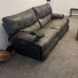 Two Gray/steel Colored Couches