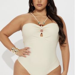 Y Neck Beaded Bodysuit 