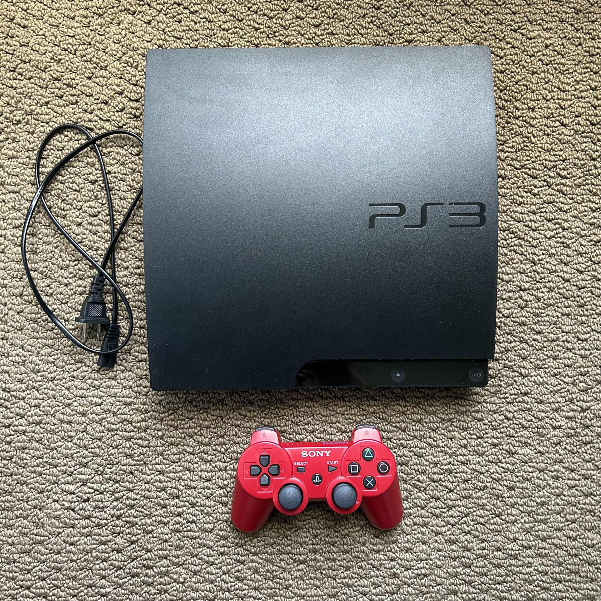 PS3 Slim 320gb CECH-3001B With Red Controller Tested