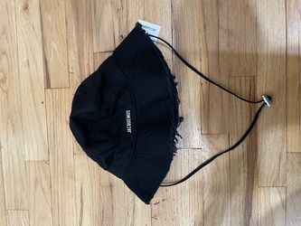 Jacquemus Black Bucket Hat with Chin Strap