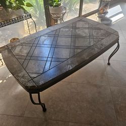 Tile Top Wrought Iron Coffee Table