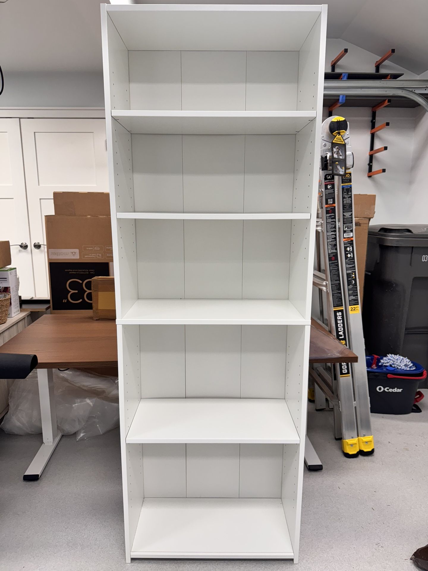 5 Shelf Bookcase - White 
