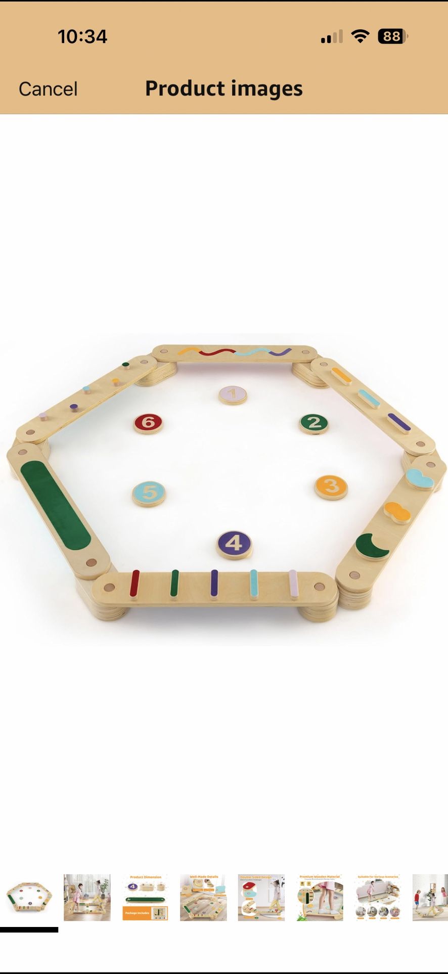 Costzon Montessori Wooden Balance Beam Step Stones, Double-Sided 12-pcs Kids Gymnastics Obstacle Course Balance Board Playset for Coordination, Motor