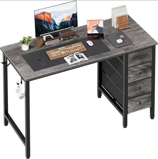 47 inch Computer Desk with 4 Fabric Drawers