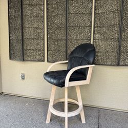 4 Pieces High Real Leather Chairs