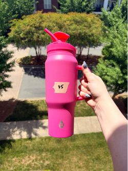 TAL large hot pink reusable water bottle