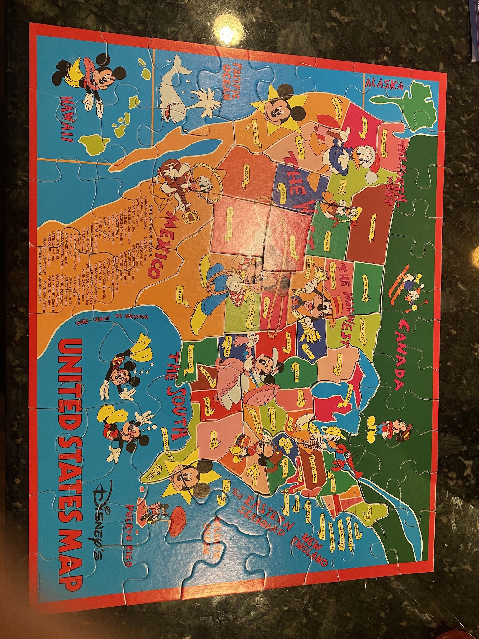Disney's UNITED STATES MAPFLOOR PUZZLE MAP Size 22'x17" by JamarĀ