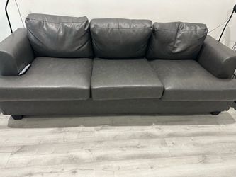 89 inches loveseat gray faux leather