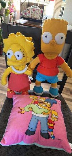 The Simpsons Bart and Lisa plush Toys and pillow set