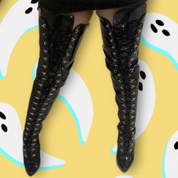 Adjustable Thigh High Boots Pleaser Size 6 