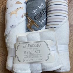 Baby Hooded Towels And Washcloth Set