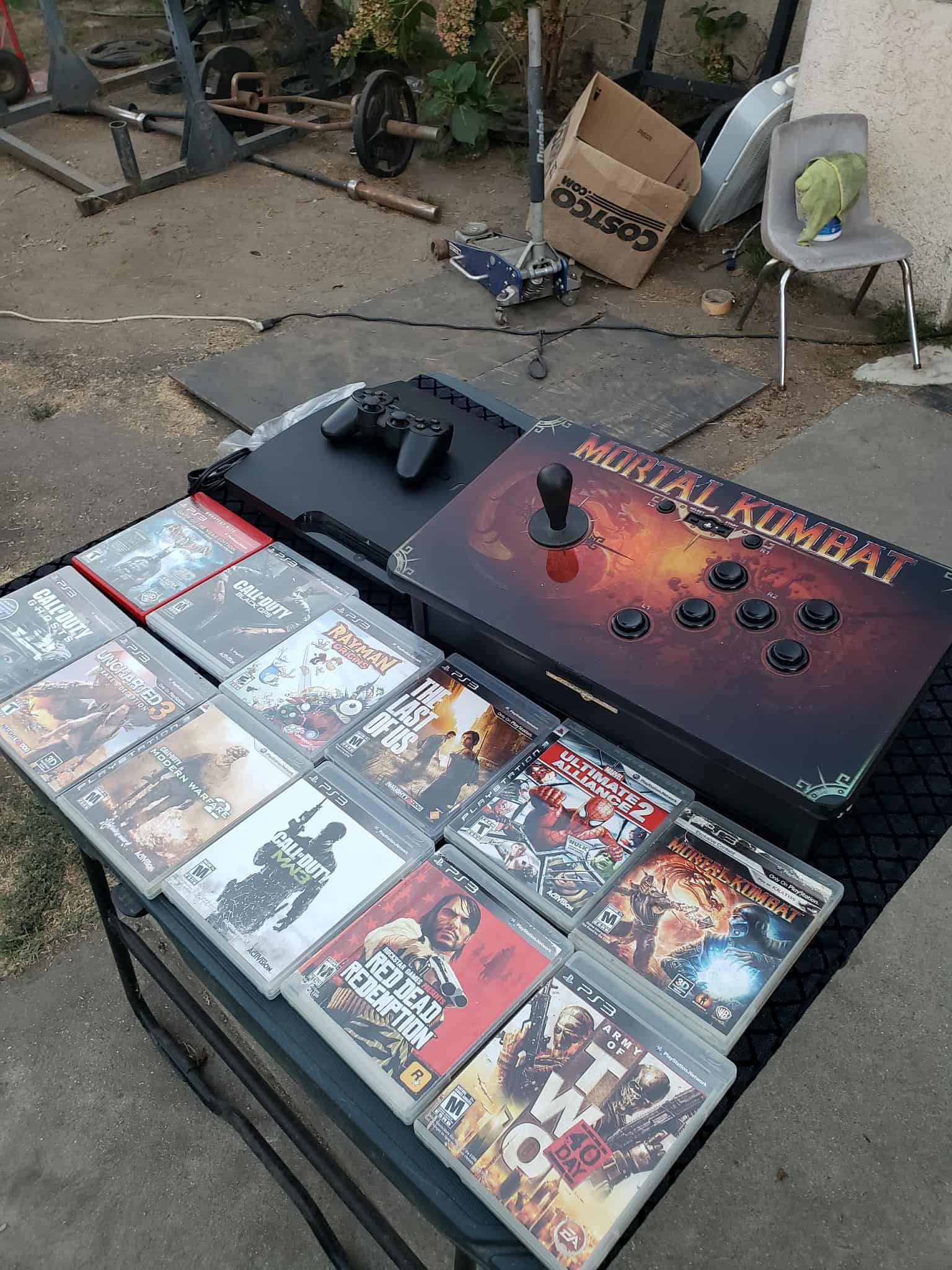 PS3 Console Playstation 3 Slim 500GB, with 10 Great Games. & Mortal Kombat Arcade stick. $500! All work 100% i Accept Cash & trade are welcome