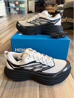 Hoka One One Bondi 8 Caged Stealth Tech Pack Shoes - Frost Black - Size 8.5, 11.5, 14