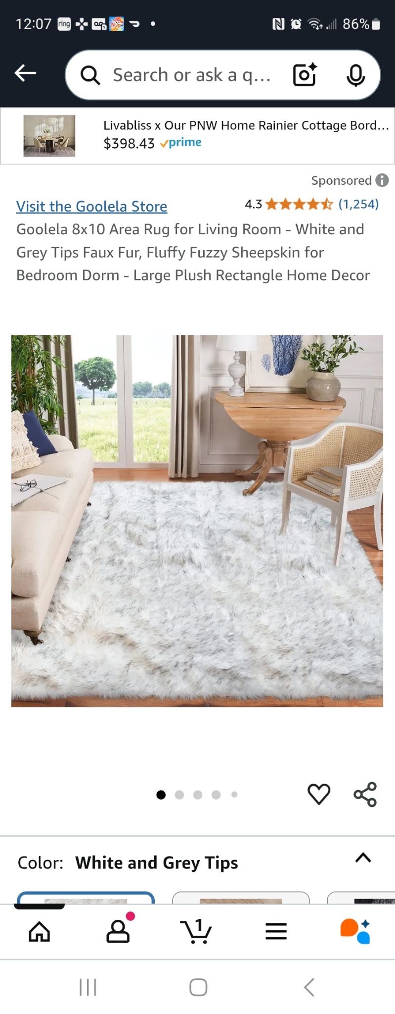 Beautiful Fluffy Faux Fur Rug