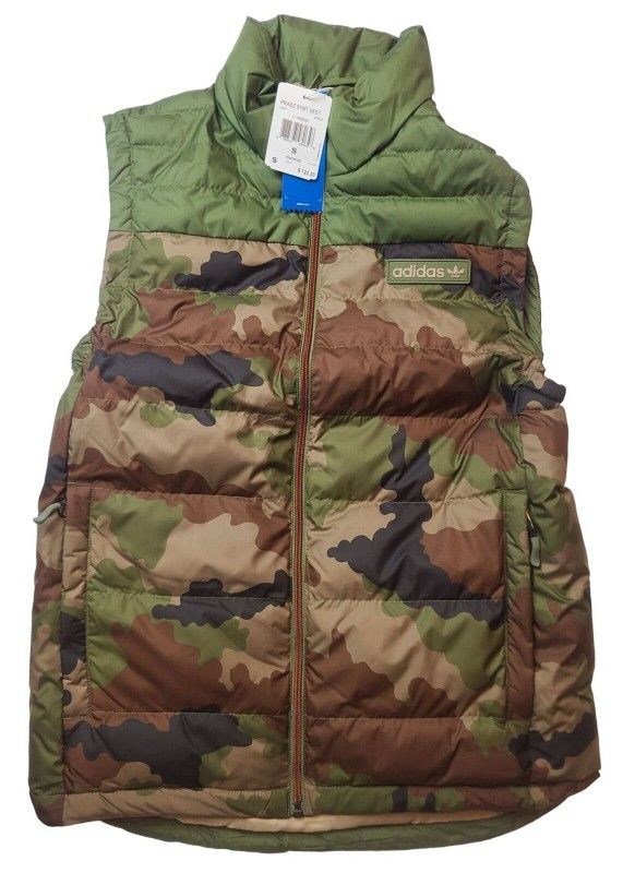 adidas Praez SYNT Hemp Camo Puffer Vest AB7855 Men's Size Small ( s ) Camouflage