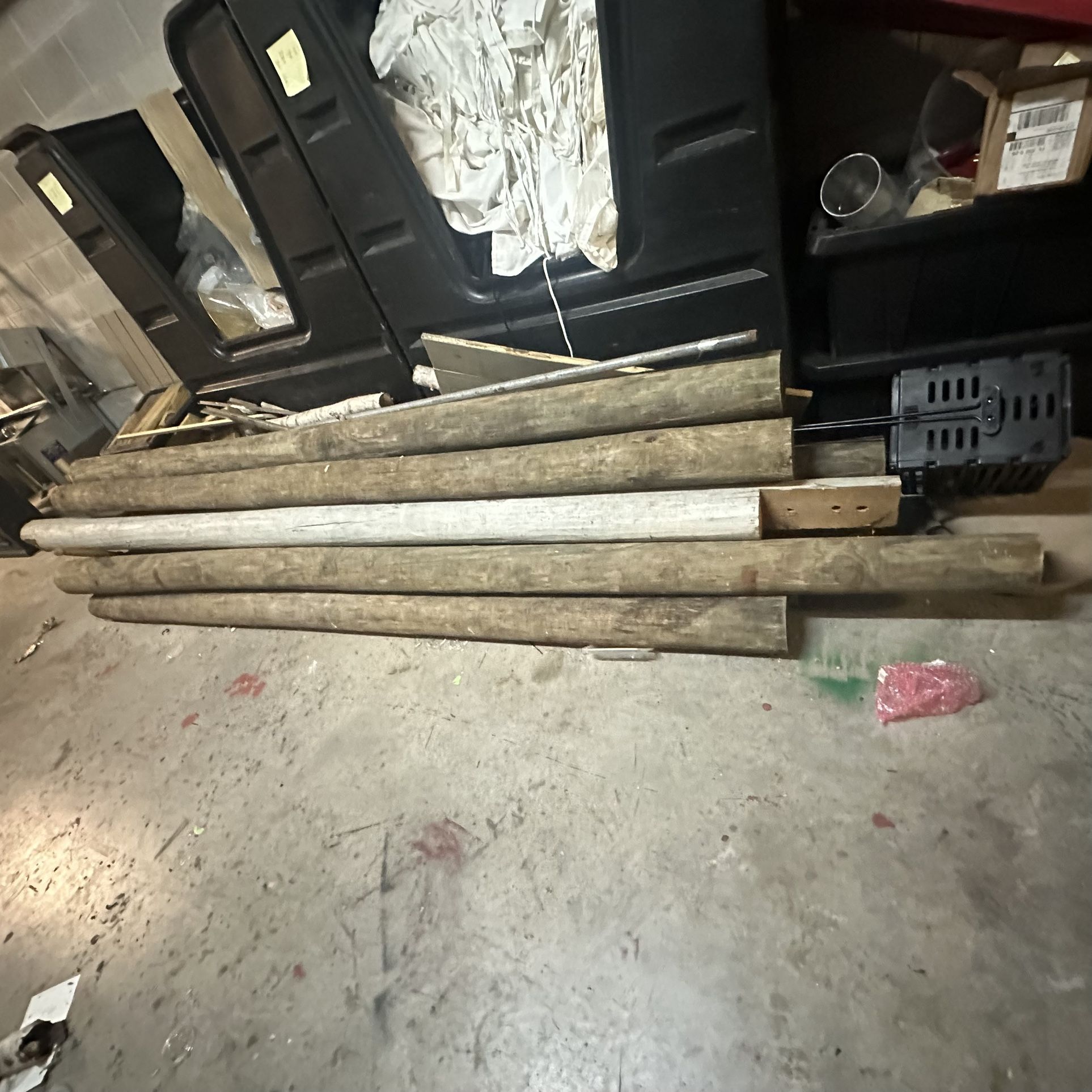 wood  poles   15”  thing 20 feet  long