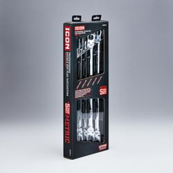 ICON Extra Long Professional Double Box Flex Ratcheting Wrench Set, 5-Piece

