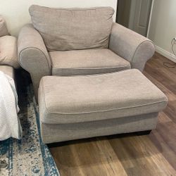 Large Arm Chair & Ottoman