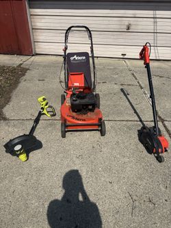 Lawnmower and 2 weed eater’s