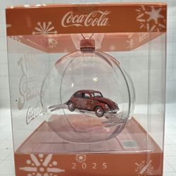 2025 M2 Machines Coca-Cola 1953 Volkswagen Beetle Christmas Ornament.