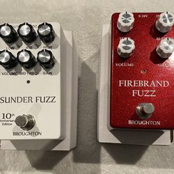 Rare BNIB Broughton Firebrand fuzz & Sunder Fuzz 10th Anniversary Pedals