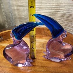 Vintage  Alexanderite/Neodymium Hand-Blown Toucan Birds 