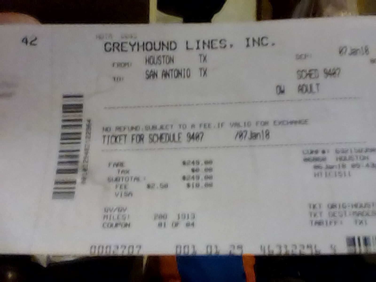 Greyhound Bus Ticket