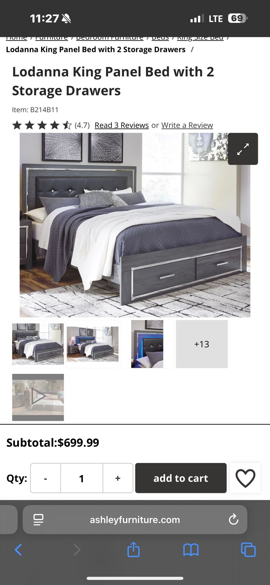 Full Lodanna Ashley Furniture Bed Set