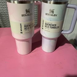 Stanley 40oz Quencher Tumblers Watercolor Dusk 1, Tulle 1, Set Of 2 