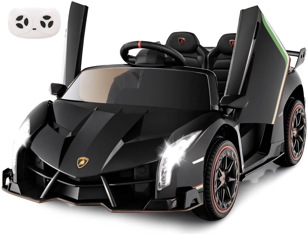 2 Seater Kids Ride on Car, 12V Licensed Lamborghini Veneno