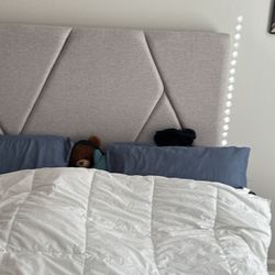 American Family Furniture Grey Bed Frame And Headboard 