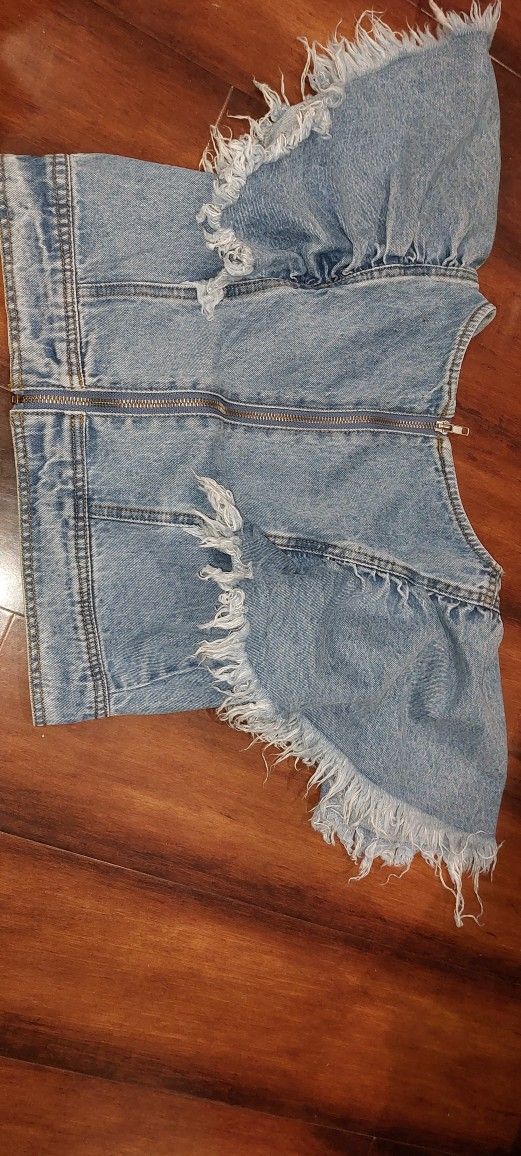 Akira Denim Blouse For Women Sz M