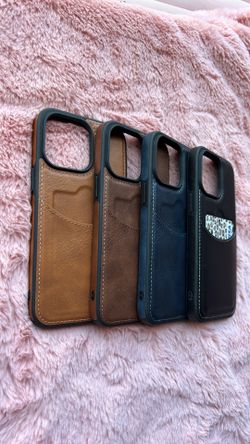 For iPhone 14 PLUS 14 PRO MAX leather Phone Case With Cc Holder