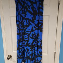Rafaella Women's Blue Black Maxi Skirt -  Size Large