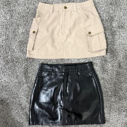 Mini Skirt Lot (leather And Cargo) 