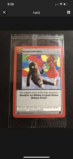 Metazoo 1st Edition Cryptid Nation Release Event Medal Promo Card Sealed