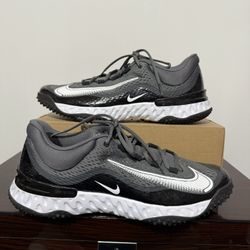 Nike Alpha Huarache Elite 4 Turf Baseball Mens Sz 13 Black Grey White DJ6523-011
