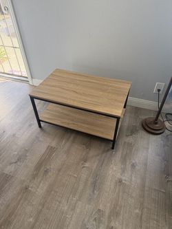 2-Tier Wood and Metal Coffee Table