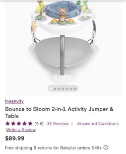 Ingenuity Bounce to Bloom 2-in-1 Activity Jumper & Table