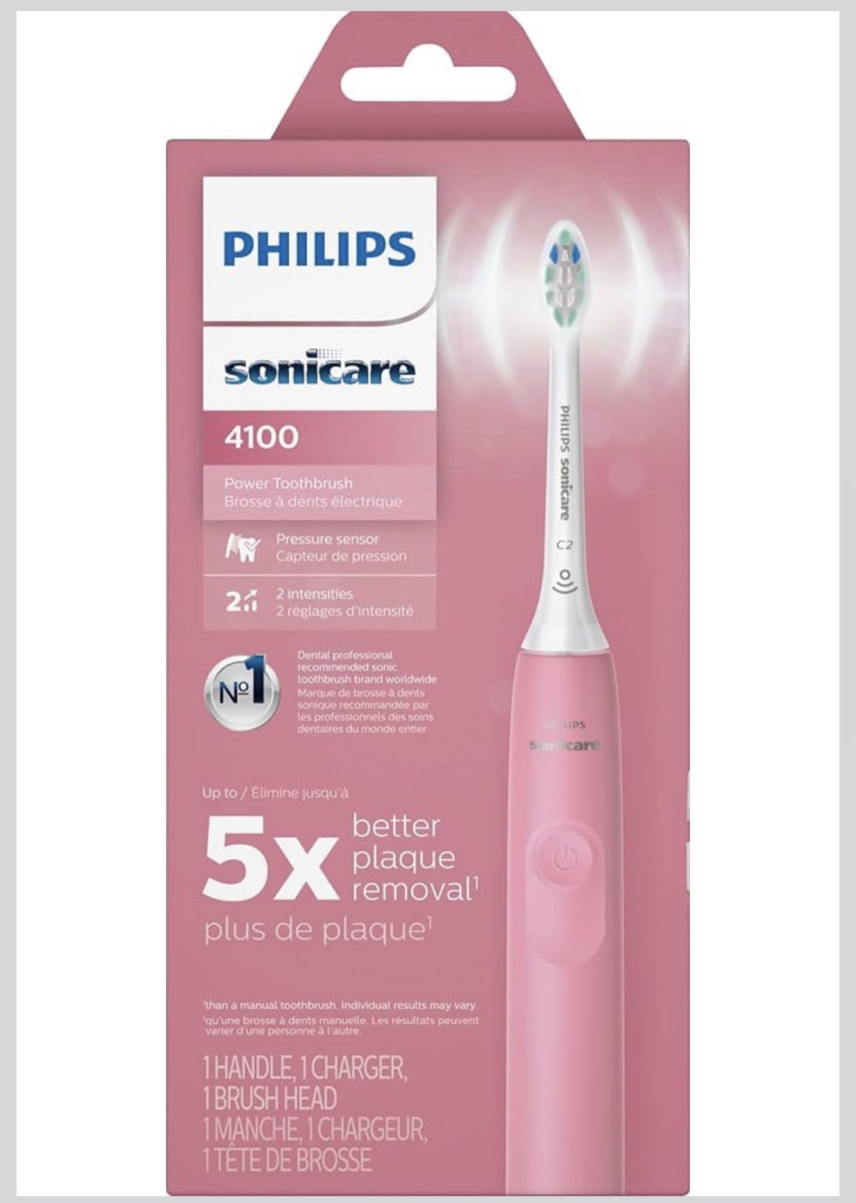 PHILIPS Sonicare ProtectiveClean 4100 Rechargeable Electric Toothbrush, Pink 