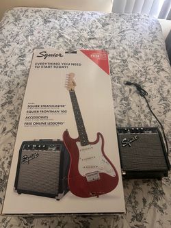 Squier Electric Guitar With Frontman And Cable