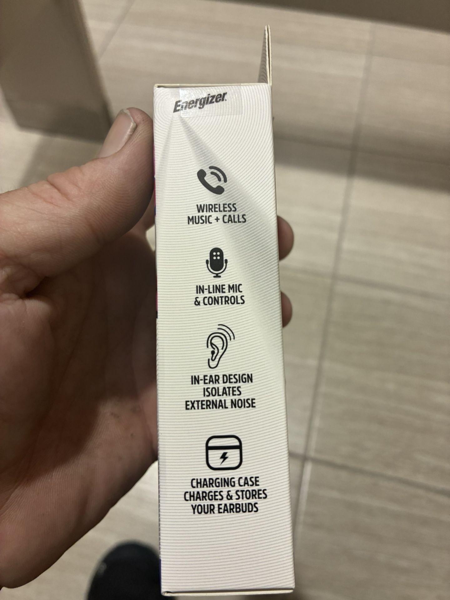 Energizer wireless earphones with charging dock