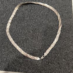 Sterling Silver Braided Necklace (925)