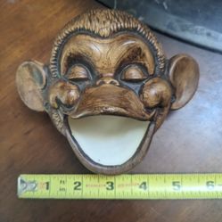 Vintage 1960 Wide Mouth Monkey Ashtray