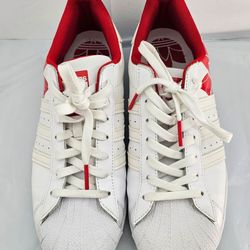 Adidas Superstar “Scarlet Trefoil Print” men Sz 11 👟