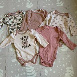 Baby girl long sleeve bodysuit bundle 