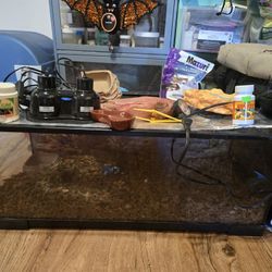 20 Gallon Reptile Tank W/ Accessories 
